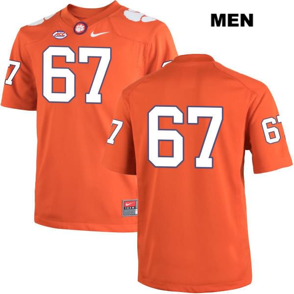 Men's Clemson Tigers #67 Albert Huggins Stitched Orange Authentic Nike No Name NCAA College Football Jersey ZKE8746QL